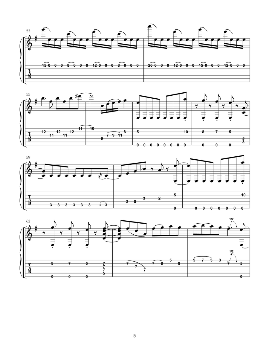 Reach for the Sky Guitar Tablature scores gallery preview page 5