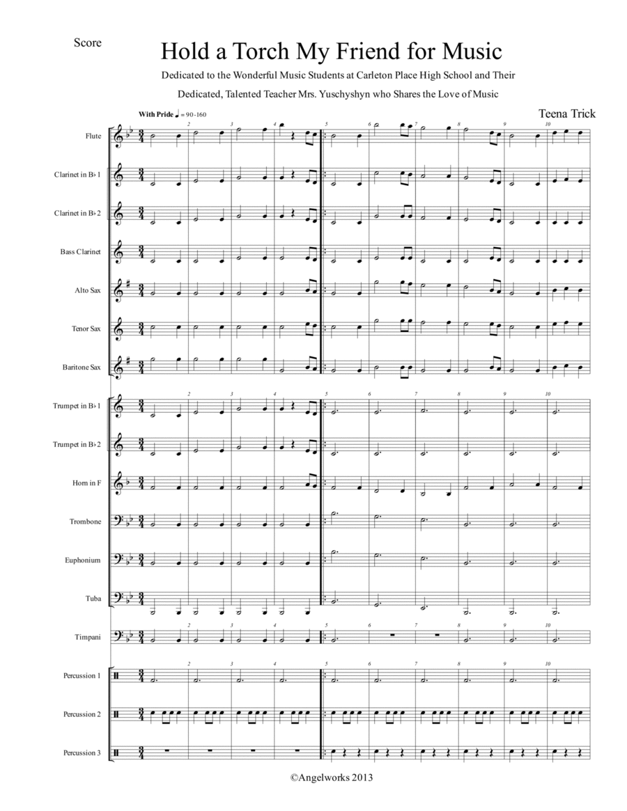 Hold a Torch for Music my friend - Score Only