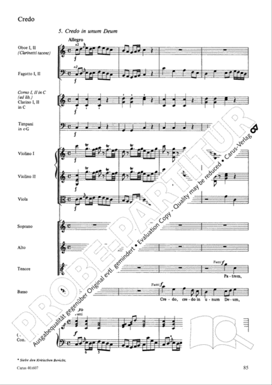 Mass in time of war (Missa in tempore belli) 4-Part scores gallery preview page 95