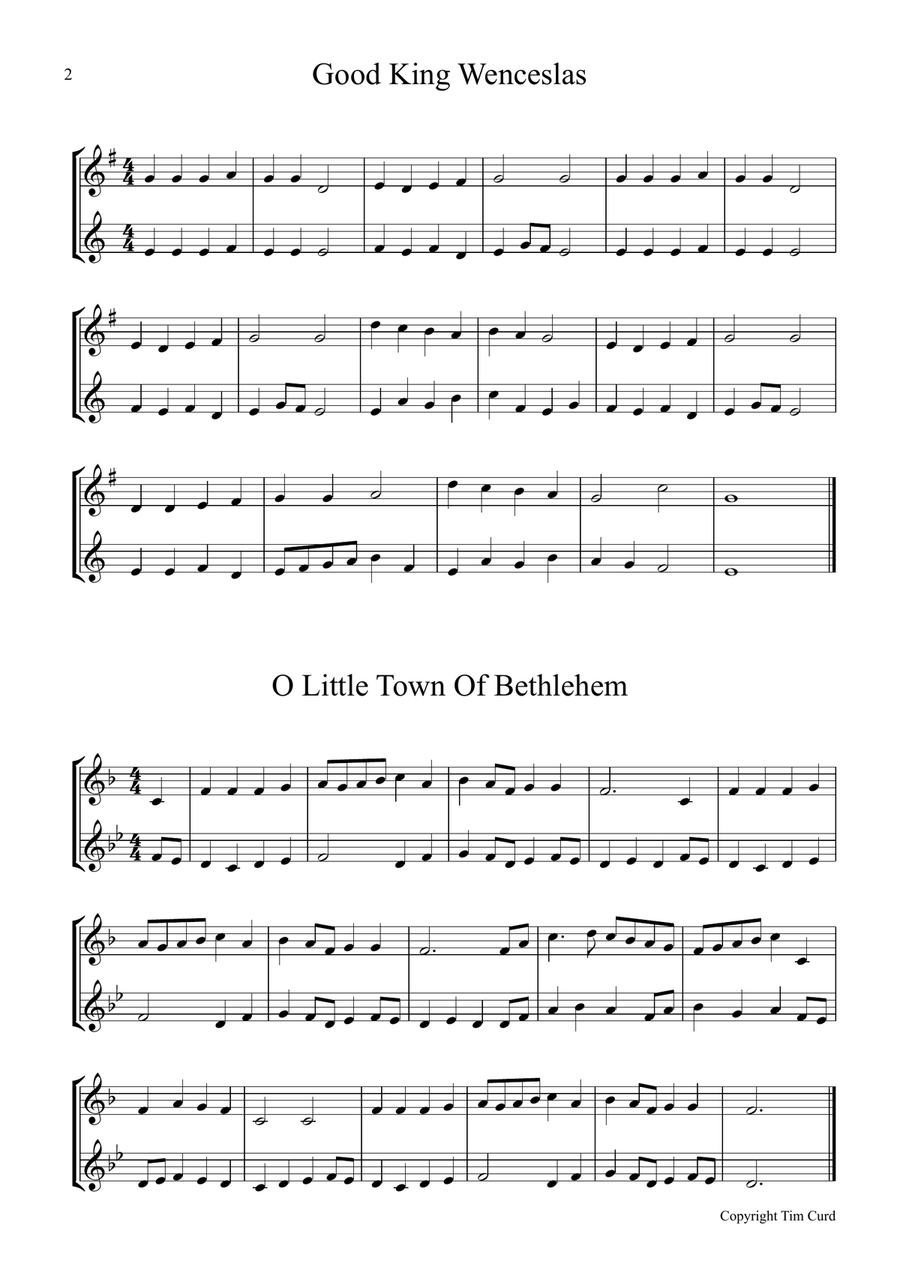 8 Christmas Duets For Trumpet in Bb and Horn in F Brass Duet scores gallery preview page 2