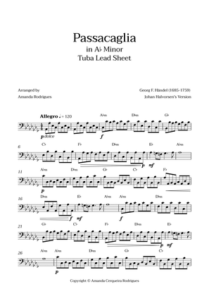 Passacaglia - Easy Tuba Lead Sheet in Abm Minor (Johan Halvorsen's Version)