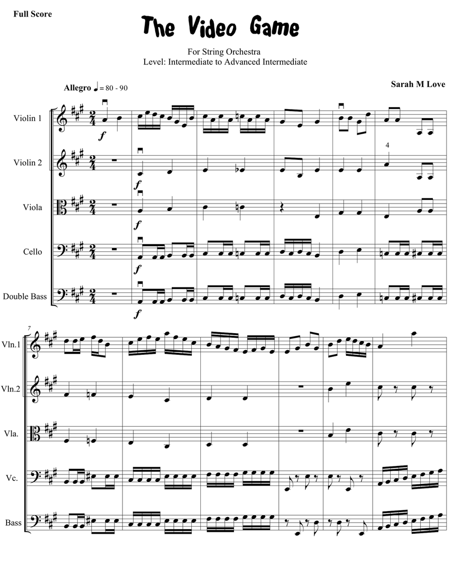 The Video Game The Video Game String Orchestra scores gallery preview page 1