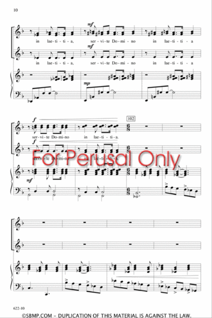 Jubilate Deo - SSA Octavo SSA scores gallery preview page 10