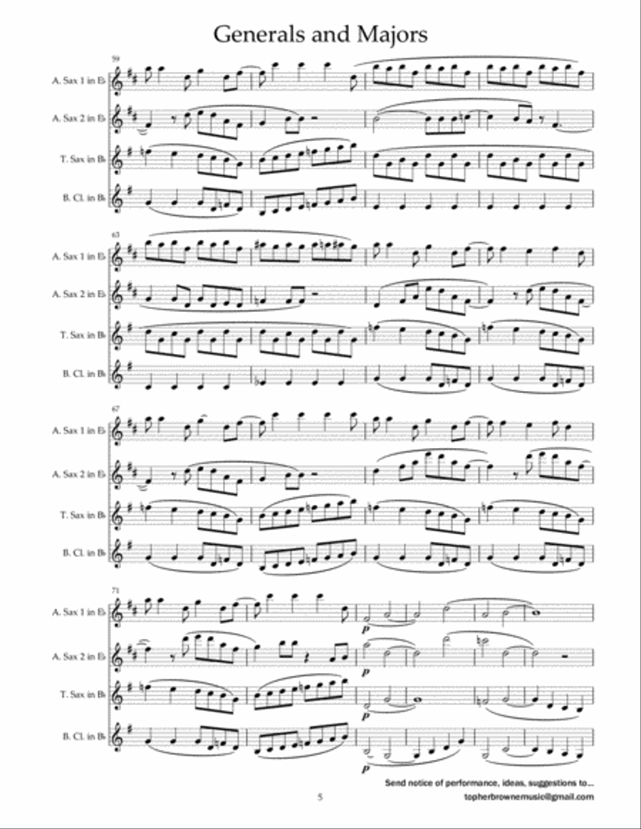 Generals And Majors Generals And Majors Woodwind Quartet scores gallery preview page 6