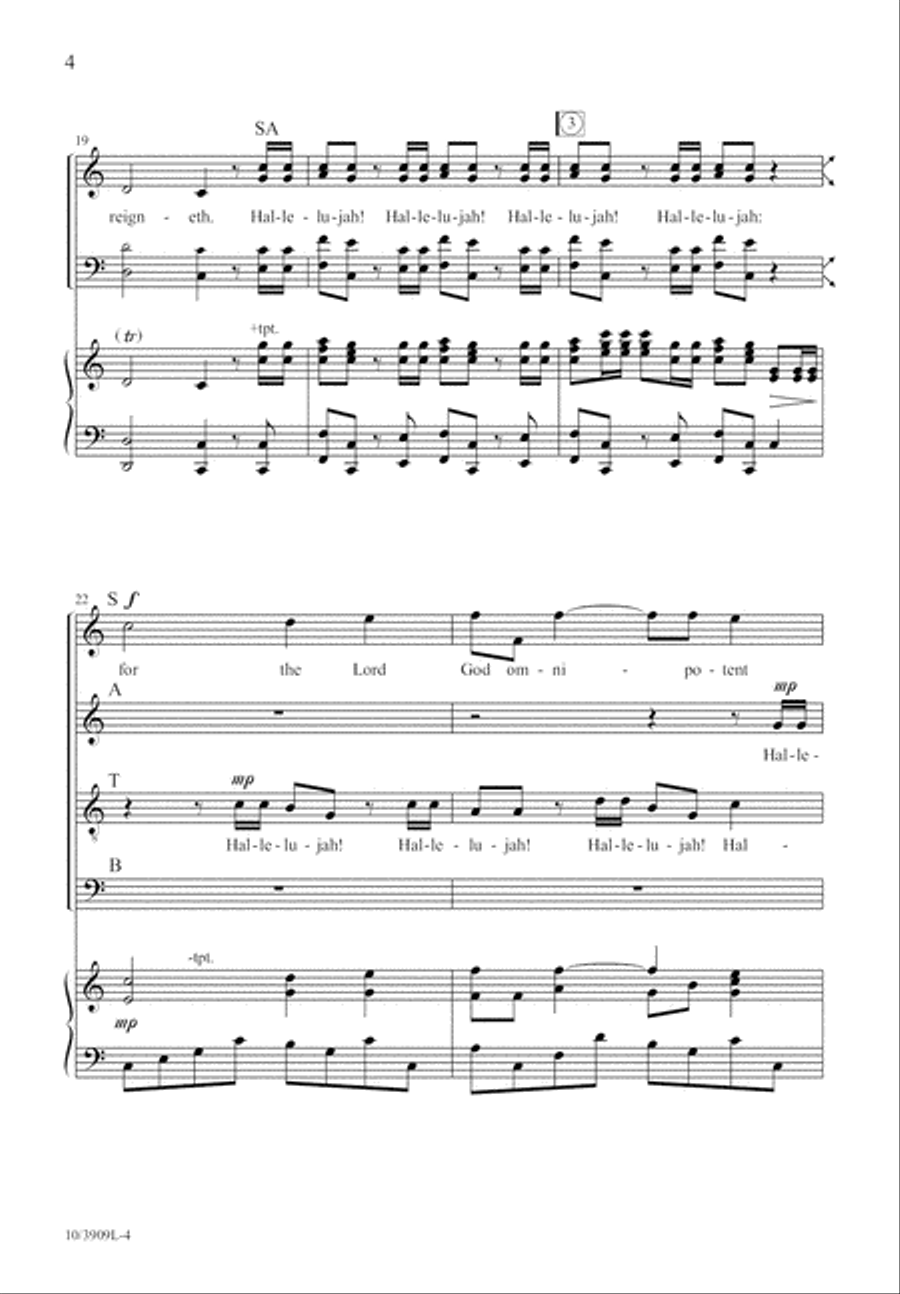 Hallelujah Chorus 4-Part scores gallery preview page 5