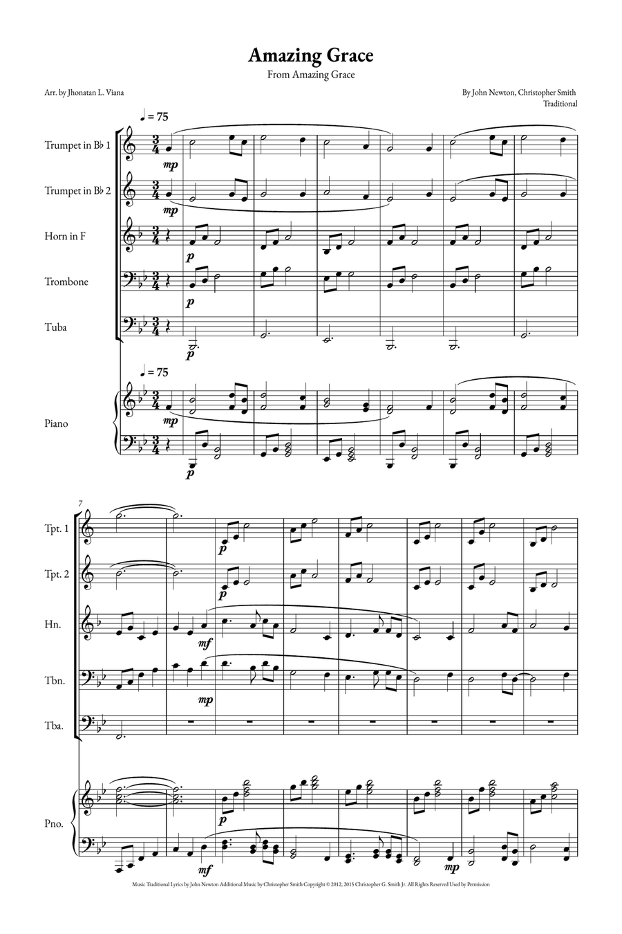 Amazing Grace Amazing Grace Small Ensemble scores gallery preview page 1