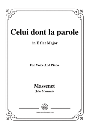 Massenet-Celui dont la parole,from 'Hérodiade',in E flat Major,for Voice and Piano