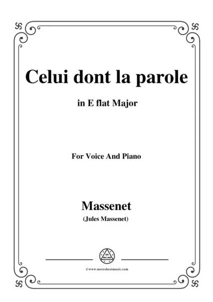 Massenet-Celui dont la parole,from 'Hérodiade',in E flat Major,for Voice and Piano image number null