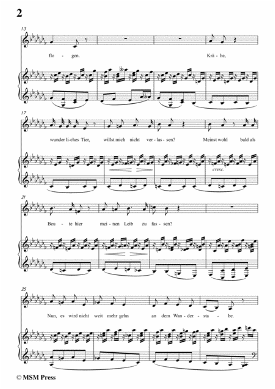 Schubert-Die Krähe,in a flat minor,Op.89 No.15,for Voice and Piano Voice Solo scores gallery preview page 4