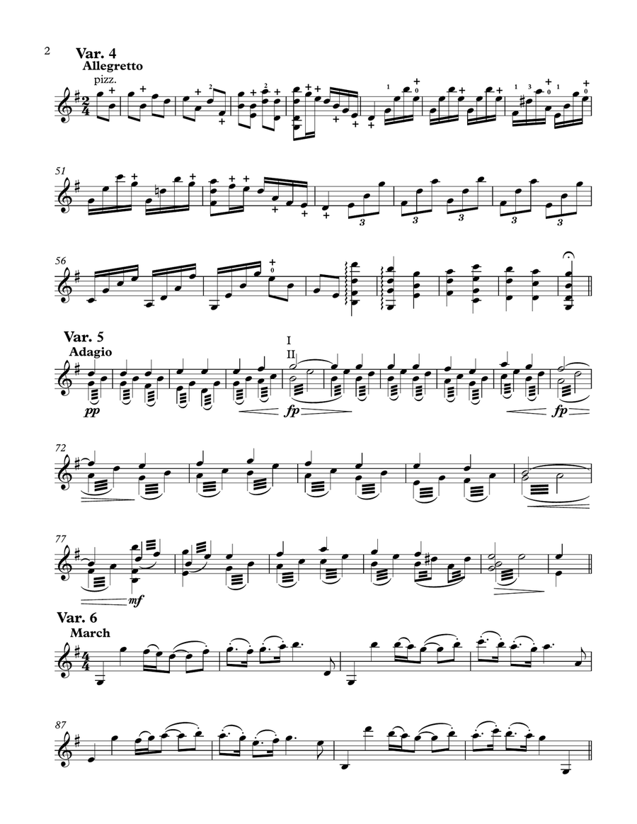 Doxology Variations, for Solo Violin Violin Solo scores gallery preview page 2