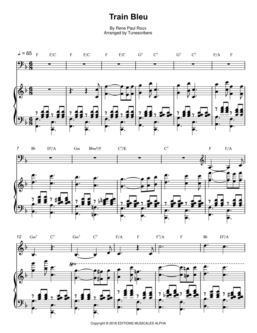 Train Bleu Piano scores gallery preview page 1