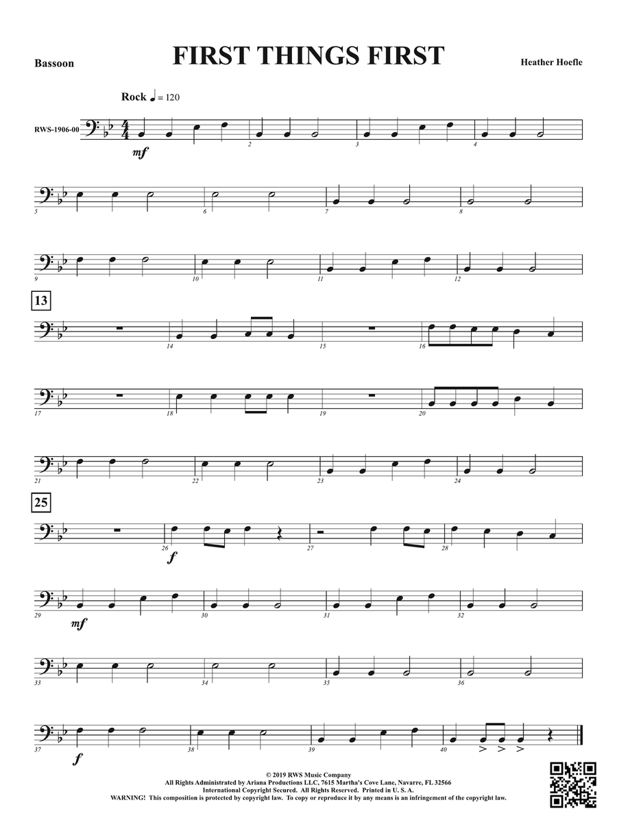 First Things First: Bassoon Bassoon scores gallery preview page 1