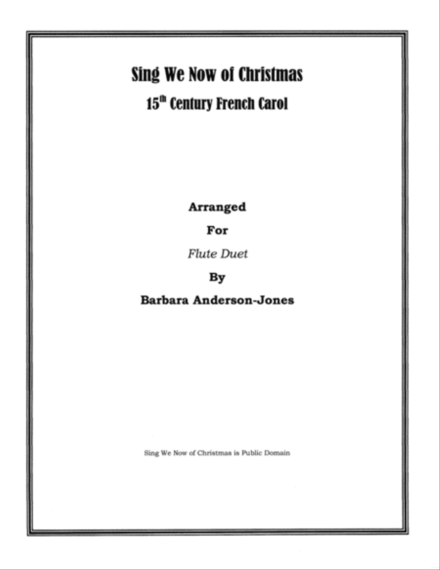 Sing We Now Of Christmas (Flute Duet) Flute Duet scores gallery preview page 1