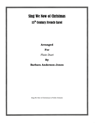 Book cover for Sing We Now Of Christmas (Flute Duet)