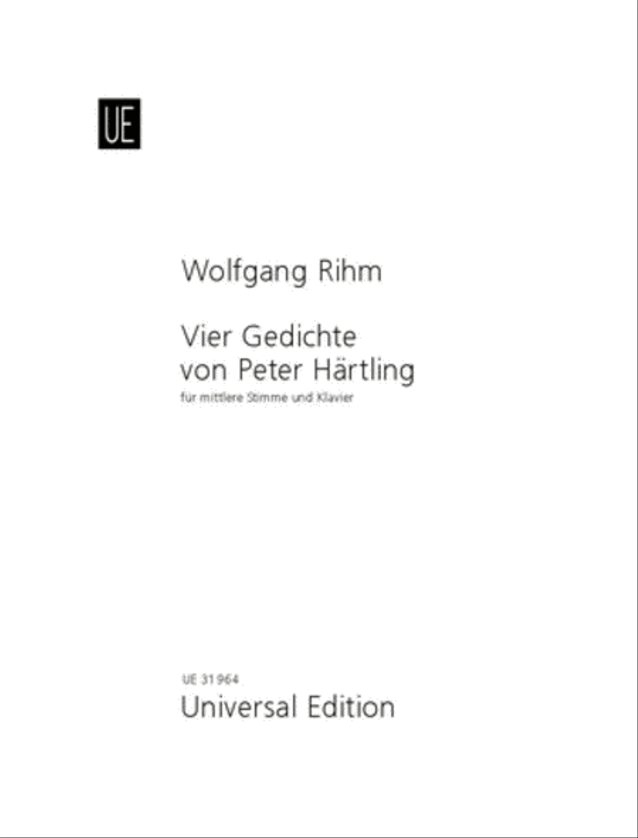 4 Gedichte Von Hartling-Voc/Pn Voice scores gallery preview page 1