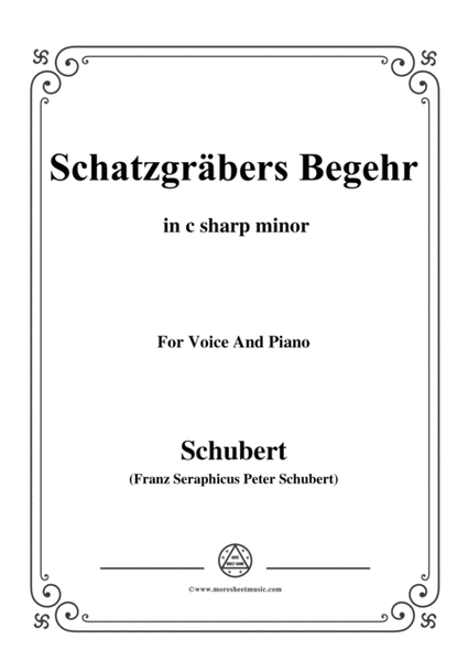 Schubert-Schatzgräbers Begehr,Op.23 No.4,in c sharp minor,for Voice&Piano image number null