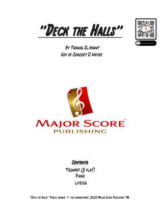 Deck the Halls - Bb TRUMPET & PIANO - D Major