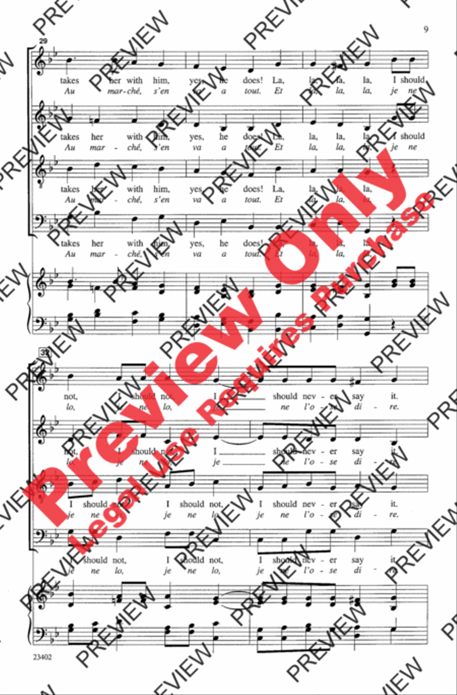 Je le Vous Diray 4-Part scores gallery preview page 9