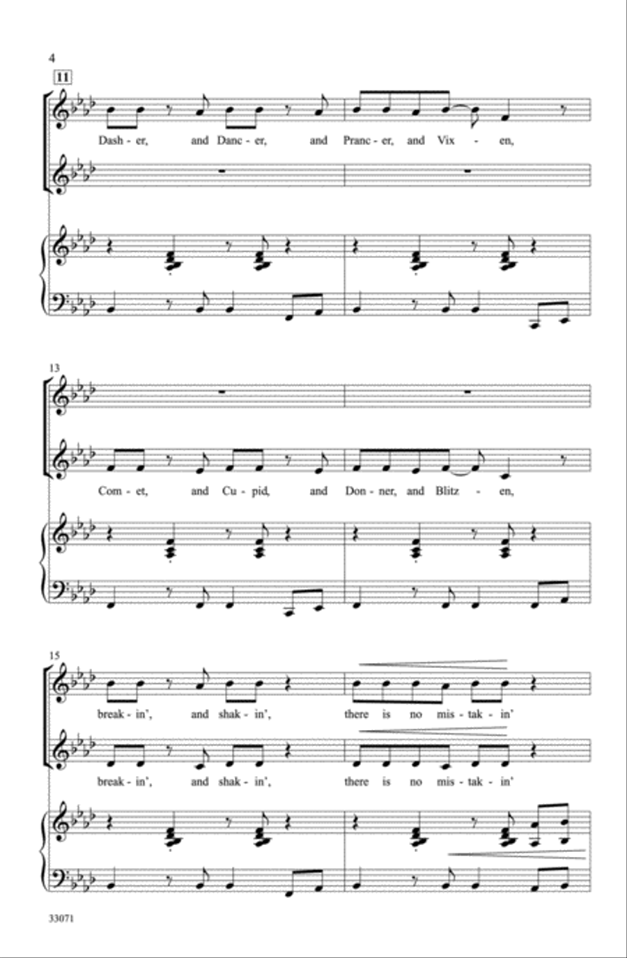 Hip-Hop Reindeer Choir scores gallery preview page 3