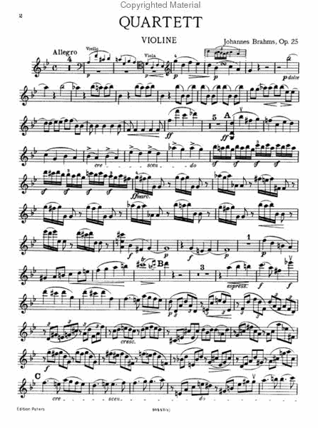 Quartet, Op. 25 in G Minor