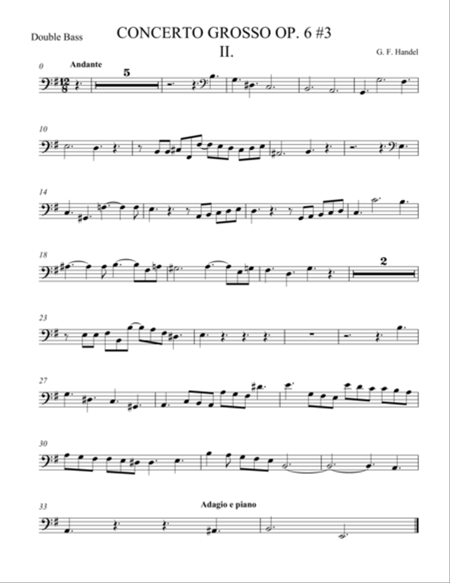 Concerto Grosso Op. 6 #3 Movement II String Orchestra scores gallery preview page 1