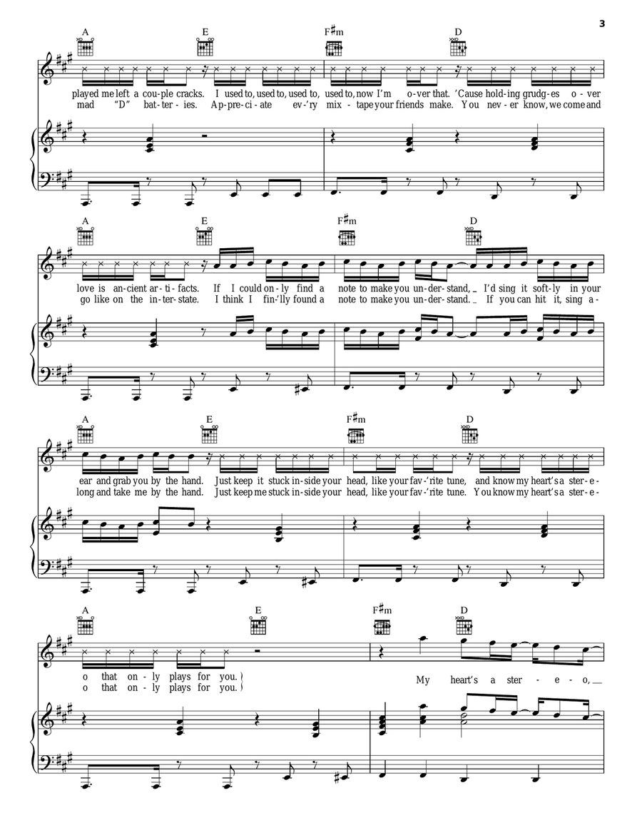 Stereo Hearts (feat. Adam Levine) Acoustic Guitar scores gallery preview page 3