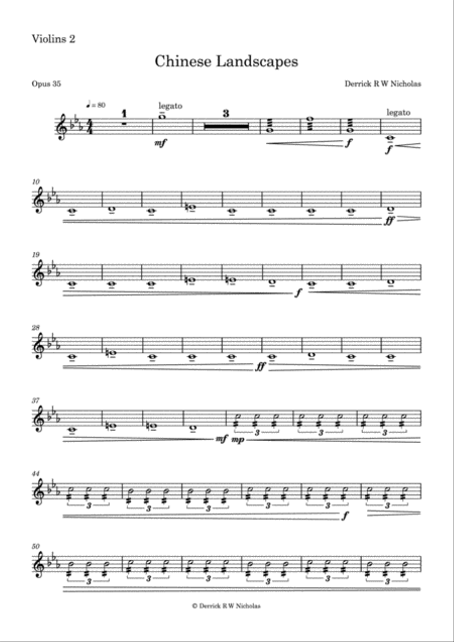 Chinese Landscapes - Violin 2 Violin Solo scores gallery preview page 2