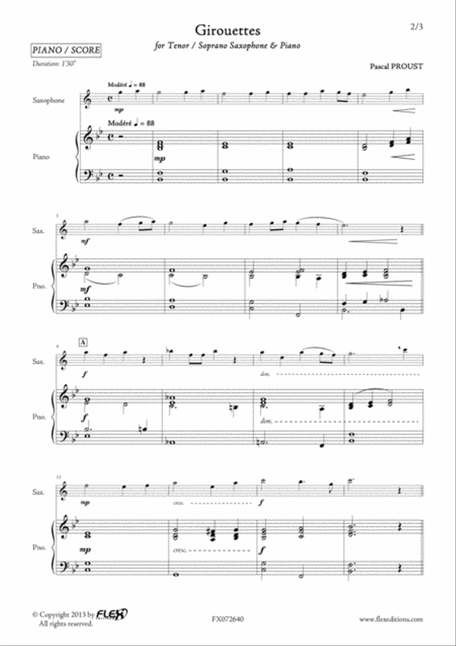 Girouettes Tenor Saxophone scores gallery preview page 2