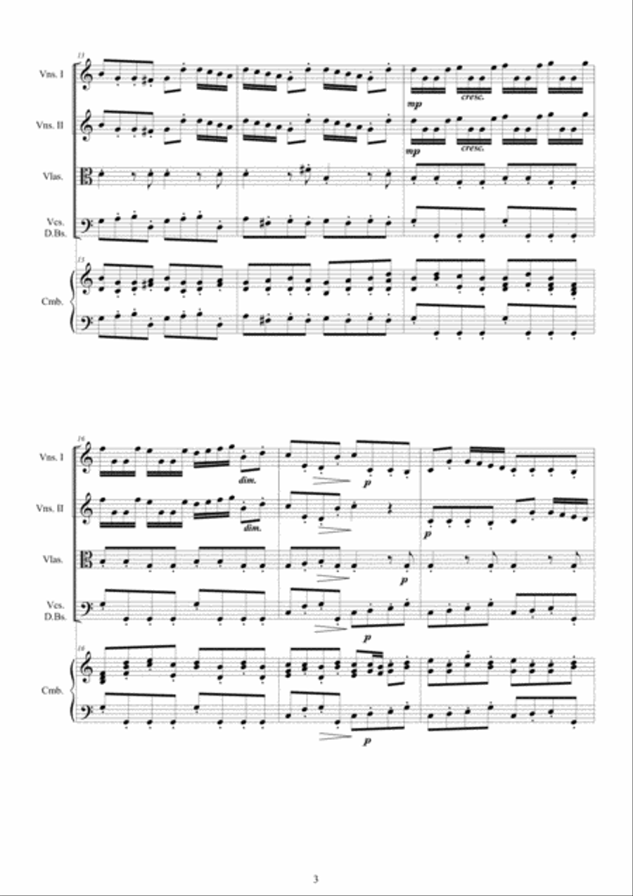 Vivaldi - Chamber Concerto in C major RV 113 for Strings and Cembalo Chamber Orchestra scores gallery preview page 3