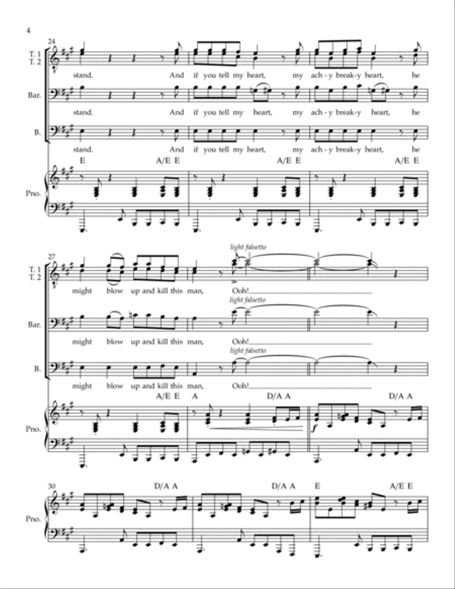 Achy Breaky Heart (don't Tell My Heart) TTBB scores gallery preview page 4