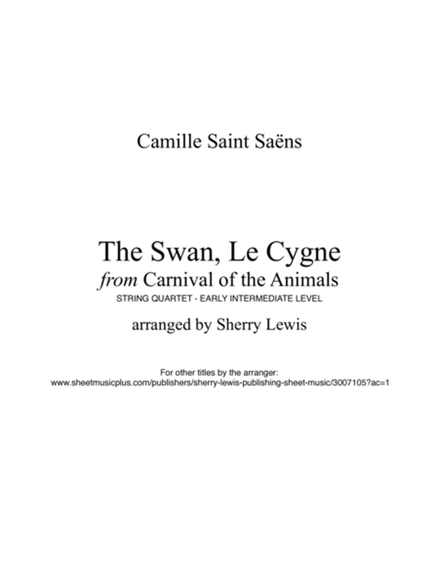 The Swan, LE CYGNE - String Quartet, Early Intermediate Level for 2 violins, viola and cello image number null