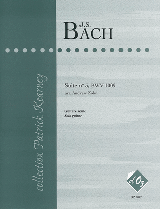 Book cover for Suite no 3, BWV 1009