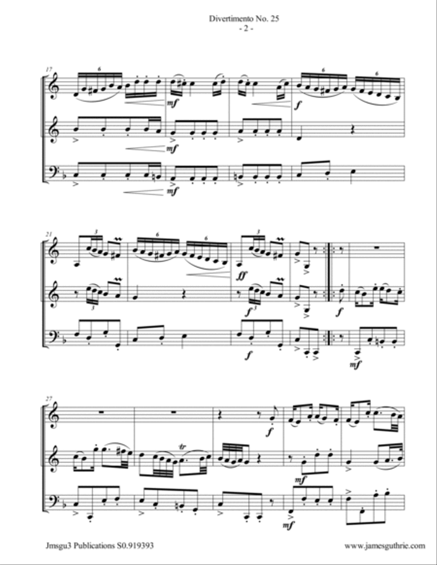 Haydn: Three Brass Trios Brass Trio scores gallery preview page 2