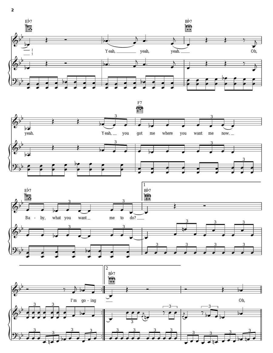 Baby, What You Want Me To Do Piano, Vocal, Guitar scores gallery preview page 2