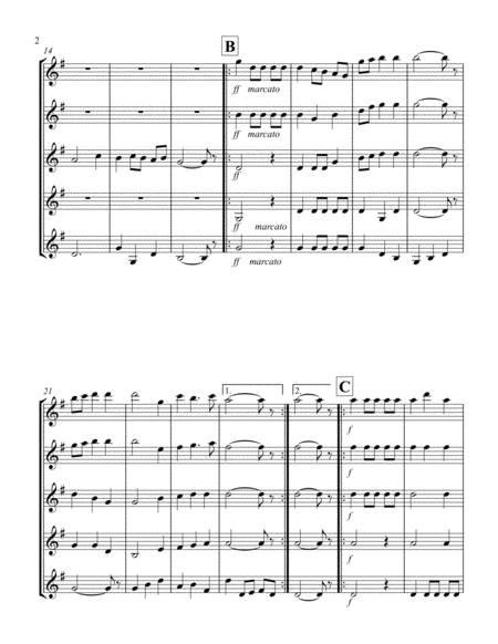 Minuet II and Trio (from "Water Music") (Trumpet Quintet)
