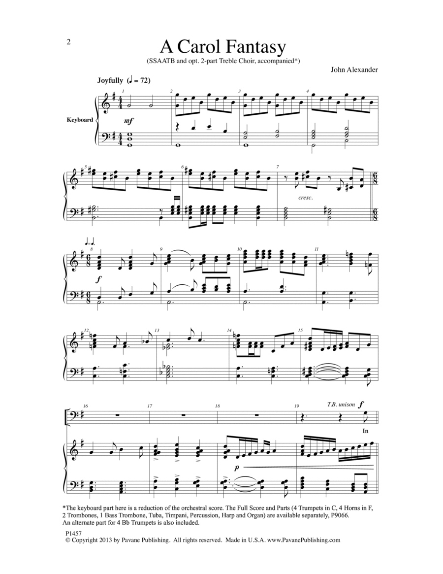 A Carol Fantasy A Carol Fantasy 4-Part scores gallery preview page 1