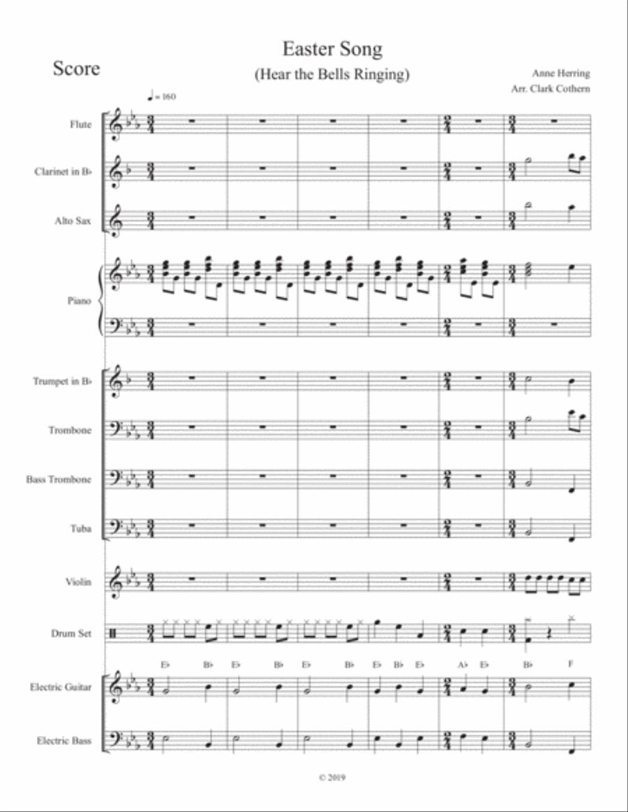 Easter Song Hear The Bells Ringing Chamber Orchestra scores gallery preview page 1