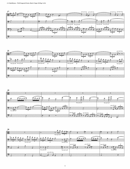 Fugue 10 from Well-Tempered Clavier, Book 2 (Trombone Quartet) image number null