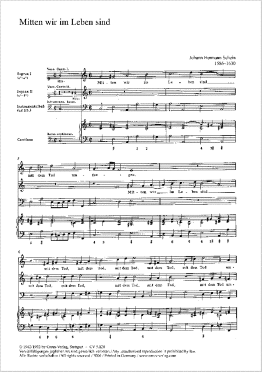 Even in the midst of life (Mitten wir im Leben sind) Women's Choir scores gallery preview page 1
