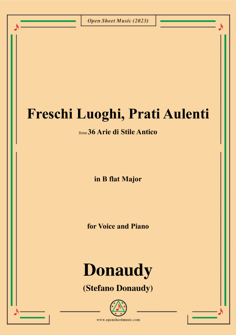 Donaudy-Freschi Luoghi,Prati Aulenti,in B flat Major Voice scores gallery preview page 1