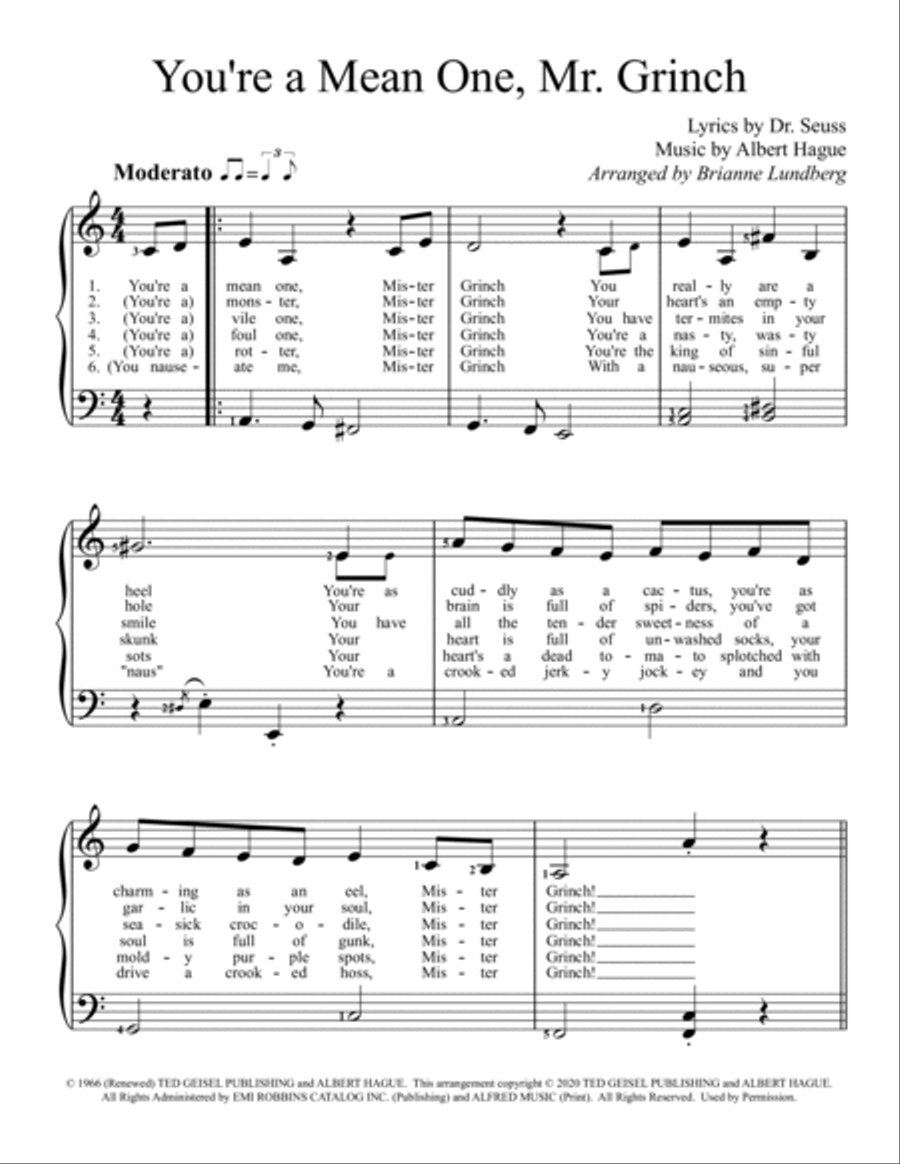You're A Mean One, Mr. Grinch Voice scores gallery preview page 2