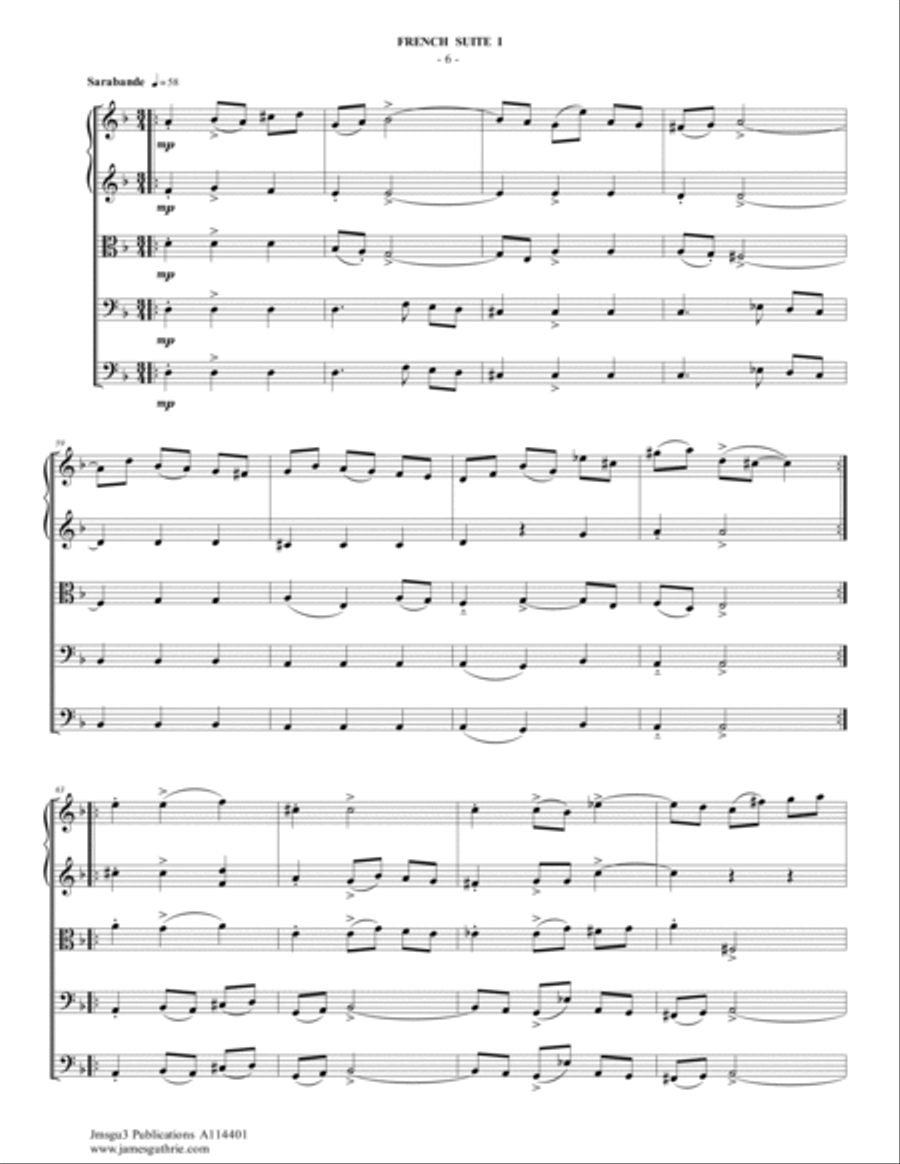 BACH: Six French Suites Complete BWV 812-817 for String Orchestra String Orchestra scores gallery preview page 6