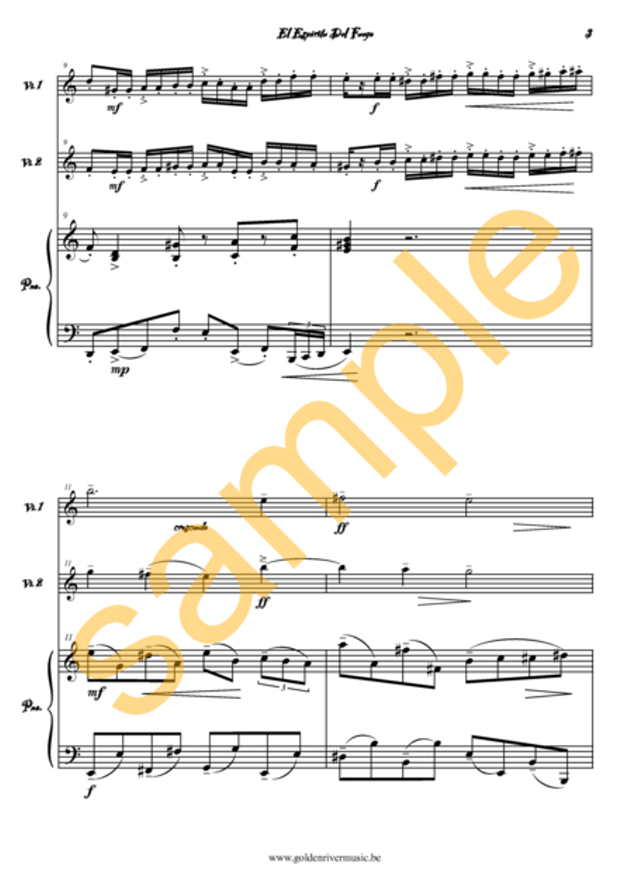 El Spiritu del Fuego / Fire Spirit for 2 violins Violin Solo scores gallery preview page 4