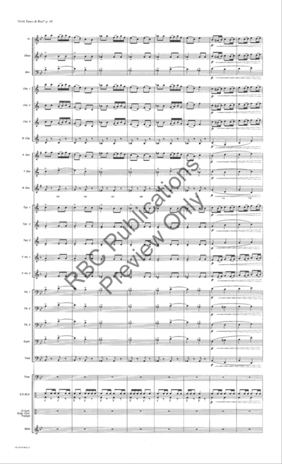 Irish Tunes And Reel (Score) Concert Band scores gallery preview page 17