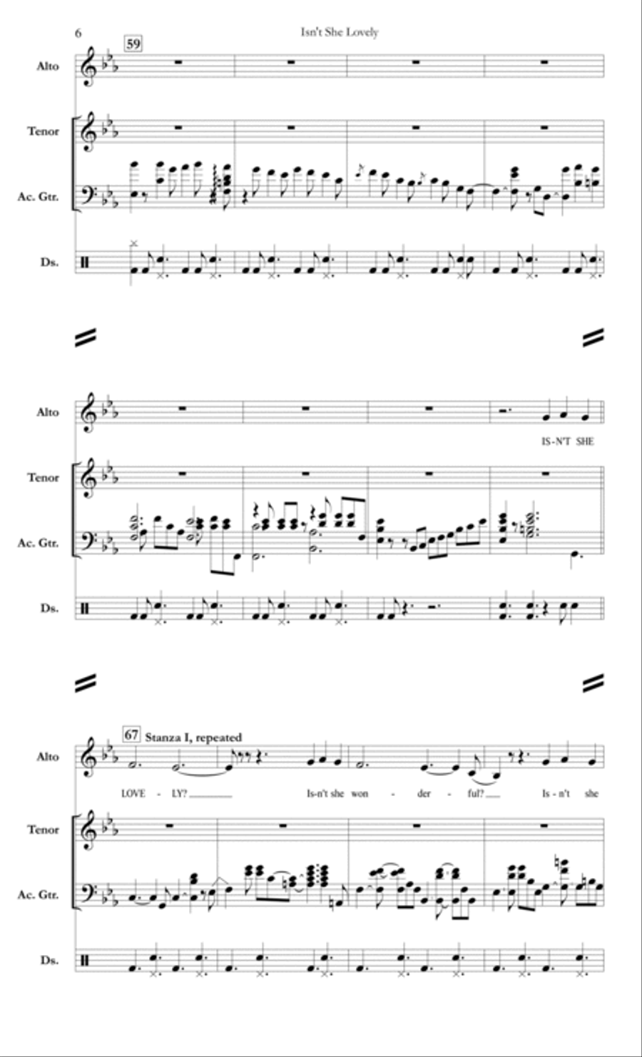 Isn't She Lovely Small Ensemble scores gallery preview page 6