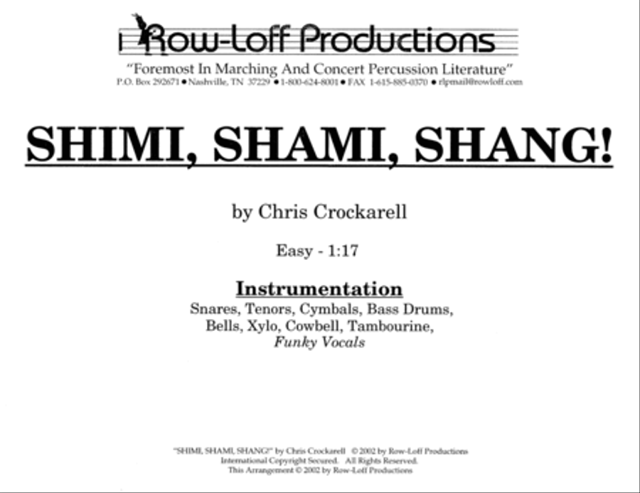 Shimi-Shami-Shang! w/Tutor Tracks Percussion Ensemble scores gallery preview page 2