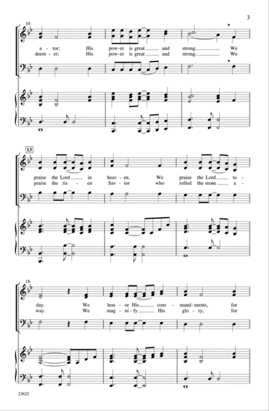 We Praise the Lord 3-Part scores gallery preview page 3
