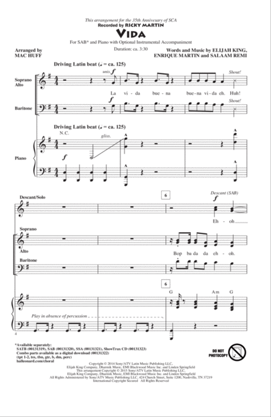 Vida 3-Part scores gallery preview page 1