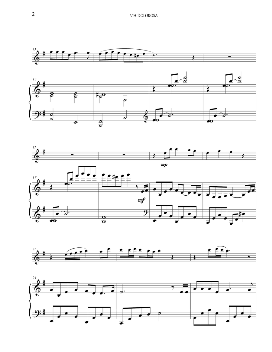Via Dolorosa Flute Solo scores gallery preview page 4