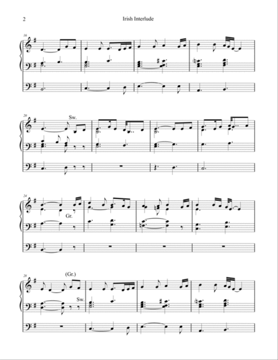 Irish Interlude (Kingsfold), organ work by Phil Lehenbauer Organ Solo scores gallery preview page 3